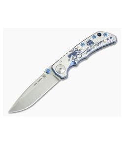Spartan Harsey Folder Special Edition Blue Kraken Stonewashed S35VN - SB-5KRAKEN-03 1