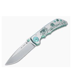 Spartan Harsey Folder Special Edition Green and Satin Kraken Stonewashed S45VN - SB-5KRAKEN-04 1