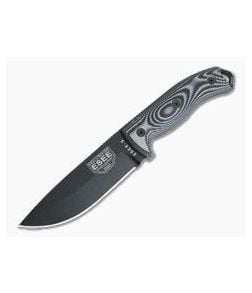 ESEE 5 Black Blade 3D Gray/Black G10 Handles Fixed Blade 5PB-002 - ESEE-5PB-002 1