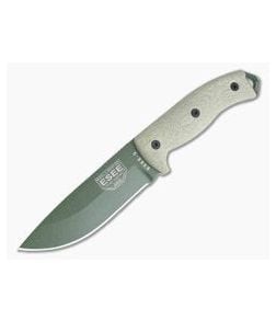 ESEE 5 OD Green Blade 3D Green Canvas Micarta Handles Fixed Blade 5POD-017 - ESEE-5POD-017 1