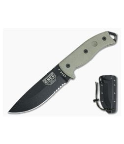 ESEE 5S Serrated Black with Black Kydex Sheath - ESEE-5S-E 1