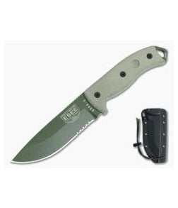 ESEE 5S Serrated OD Green with Black Kydex Sheath - ESEE-5S-OD-E 1