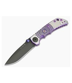 Spartan Harsey Folder Special Edition Purple Spartan Shield Black PVD S35VN - SB-5SHIELD-03 1
