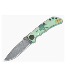 Spartan Harsey Folder Special Edition Logo Green Anodized Damascus - SB-5SPARTAN-01 1