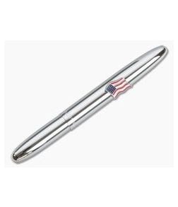 Fisher Space Pen American Flag Emblem Chrome Bullet Space Pen 600AF - FSP-600AF 1