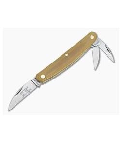 Great Eastern #62 Farm & Field Pocket Carver Three Blade Natural Linen Micarta 620320 - GEC-620320-NLM 1