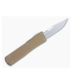 Axial Shift Clip Point Stonewashed S35VN Tan Left-Hand OTF Automatic - AXL-63739-LEFT 1