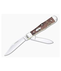 Case Small Swell Center Jack Tru-Sharp Smooth Brown Maple Burl Wood Folder 64061 - CA-64061 1