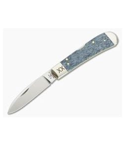 Case Tribal Lock Smooth Navy Blue Giraffe Bone Handle Back Lock 64109 - CA-64109 1
