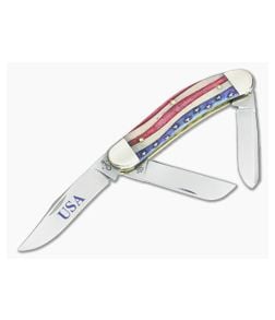 Case Sowbelly Star Spangled Natural Bone Handle 64134 - CA-64134 1
