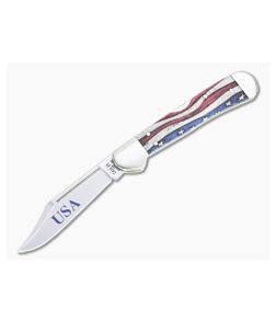 Case Mini Copperlock Star Spangled Natural Bone Back Lock Folder 64141 - CA-64141 1