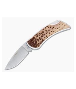 Case x Woodchuck Executive Lockback Triangle Brushed Stainless Steel Folder 64321 - CA-64321 1