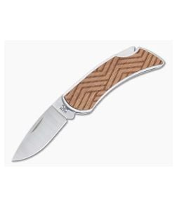 Case x Woodchuck Executive Lockback Lines Brushed Stainless Steel Folder 64322 - CA-64322 1