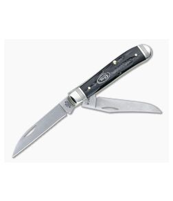 Case Mini Trapper Jigged Buffalo Horn Handle Stonewash S35VN Blades 65093 - CA-65093 1