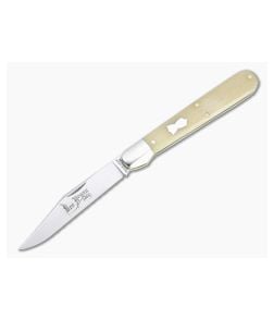 Tidioute Cutlery #65 Ben Hogan Etched Blade Smooth White Bone Slip Joint 651122 - GEC-651122-SWB-01 1