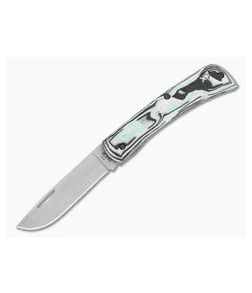Case XR Sod Buster Jr. Seafoam Green Burl G10 with Clip 66384 - CA-66384 1