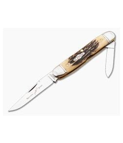 Northfield Cutlery #66 Calf Roper Slim Natural Stag Serialized - GEC-668214-NS-S 1