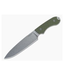 Bradford Knives Guardian6 OD Green Flat Grind Stonewash 3V - BK-6FH-002 1