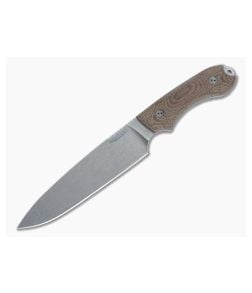 Bradford Knives Guardian6 3D Natural Micarta Flat Grind Stonewash 3V - BK-6FH-104 1