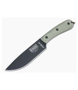 ESEE 6HM Black Plain Edge Rounded Handle Leather Sheath - ESEE-6HM-B 1
