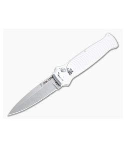 Piranha P6 Bodyguard Stonewashed S30V Silver Button Lock Automatic - PRN-6S 1