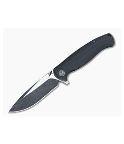 WE Knife Co 703E Flipper Black G10 Black Stonewash-Satin D2 - WE-703E 1