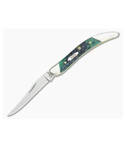 Case Tiny Toothpick Slanted Bolster Jigged Hunter Green Bone - CA-70491 1
