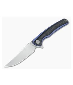 WE Knife Co 704CF-B Flipper Blue Ti Rubbed Satin M390 - WE-704CF-B 1
