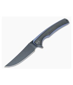 WE Knife Co 704CF-G Flipper Blue Titanium Carbon Fiber Black M390 - WE-704CF-G 1