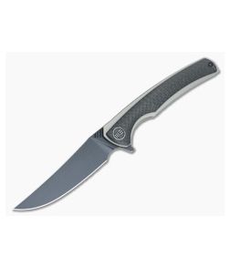 WE Knife Co 704CF-J Flipper Grey Titanium Carbon Fiber Black M390 - WE-704CF-J 1