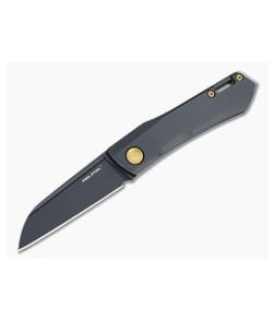Real Steel Solis Sheepsfoot Black N690 Gold/Black Titanium Slip Joint Folder 7063G - RS-7063G 1