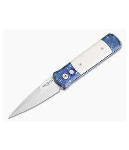 Protech Knives Godson "Blues" Multi-Color ANodized Satin Blade Ivory Micarta Inlays 710 - PT-710 1