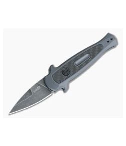 Kershaw Launch 12CA California Legal Stiletto BlackWash Carbon Fiber Inlaid Gray Automatic Knife 7130GRYBW - KS-7130GRYBW 1