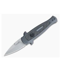 Kershaw Launch 12CA California Legal Stiletto Stonewashed Carbon Fiber Inlaid Gray Automatic Knife 7130GRYSW - KS-7130GRYSW 1
