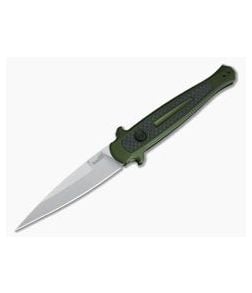 Kershaw Launch 8 Olive Green Stiletto Stonewashed CPM154 Carbon Fiber Inlay Automatic Knife 7150OLSW - KS-7150OLSW 1