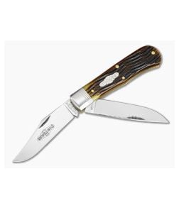 Great Eastern Cutlery Northfield UN-X-LD #72 French Creek Trapper Antique Yellow Jigged Bone 1095 Carbon Steel Two-Blade Pocket Knife (3.87" Closed) 728226 - GEC-728226-AYJB 1