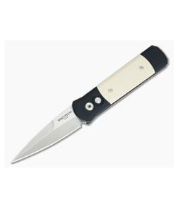 Protech Knives Godson Tuxedo Satin Blade Ivory Micarta Inlays 751 - PT-751 1