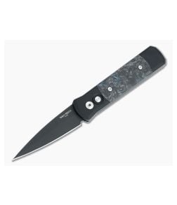 Protech Knives Godson DLC 154CM Blue Dark Matter Fat Carbon Inlaid Automatic 7FC31 - PT-7FC31 1