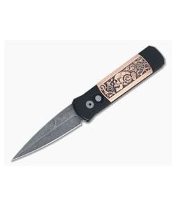 Protech Godson Acid Washed Shaw Copper Steampunk Limited Black Automatic Knife 7SP-5 - PT-7SP-5 1