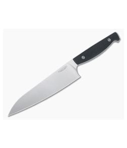 Bradford Knives 8" Chef Stonewashed M390 Micro Textured Black G10 Kitchen Knife - BK-8-CHEF-M390 1