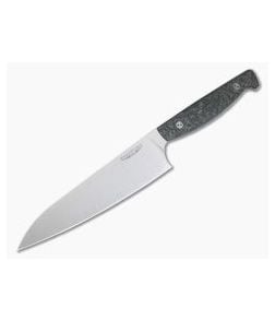Bradford Knives 8" Chef Stonewashed M390 Micro Textured Carbon Fiber Kitchen Knife - BK-8-CHEF-SW 1