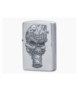 Zippo Lighter Brushed Chrome Apocalyptic Skull Mask - ZI-80214 1