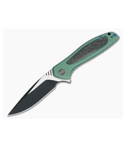 WE Knife 805C Wisp Green Titanium Carbon Fiber Two-Tone S35VN Frame Lock Flipper - WE-805C 1