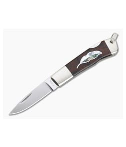 Moki Knives Leaf Ironwood Pearl Abalone Inlaid Lock Back Folder 810IL - MK-810IL 1