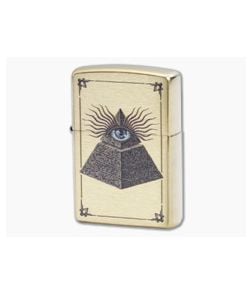 Zippo Windproof Lighter Brushed Brass Eye of Providence 81118 - ZI-81118 1