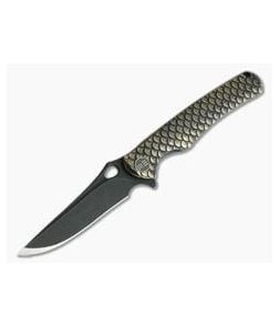 WE Knives 819B Drakon Bronze Titanium Integral Flipper Black Stonewash M390 - WE-819B 1