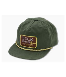 Buck Knives Vintage Buck Logo Patch OD Green Adult Hat 89147 - BU-89147 1