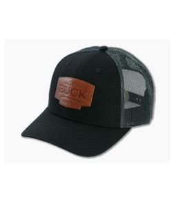 Buck Knives Leather Patch Black Mesh Snapback Hat - BU-89184 1