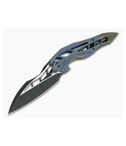 WE Knives Arrakis Isham 906B Flipper Blue Bronze Titanium Black Stonewash M390 - WE-906B 1