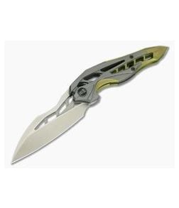 WE Knives Arrakis Isham 906C Flipper Gray Gold Titanium Satin M390 - WE-906C 1